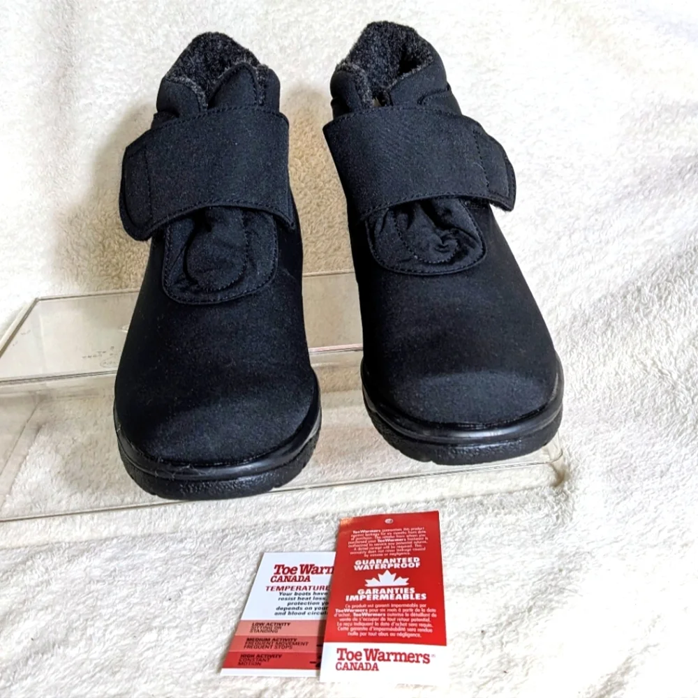Women's Canadian Toe Warmers ACTIVE Black Winter Boot Waterproof | Size‎ 7.5